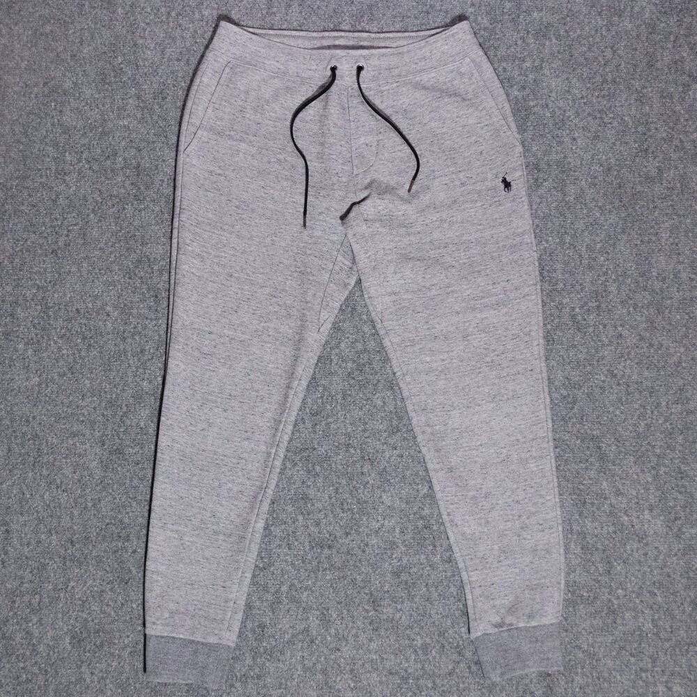 Polo Ralph Lauren Double Knit Joggers Heather Gray Sweatpants Men's Small
